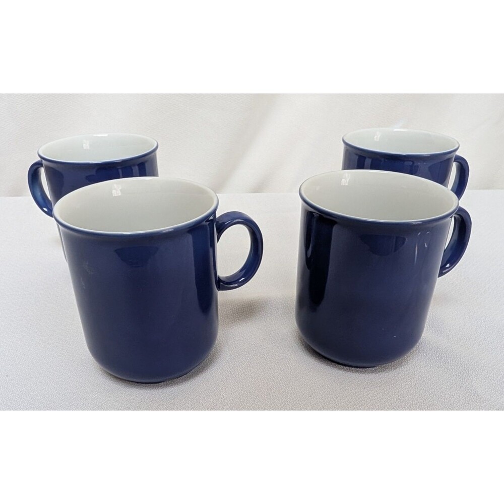 Seltmann Weiden Bavaria Germany Vintage Cobalt Blue Coffee Mugs Set of 4